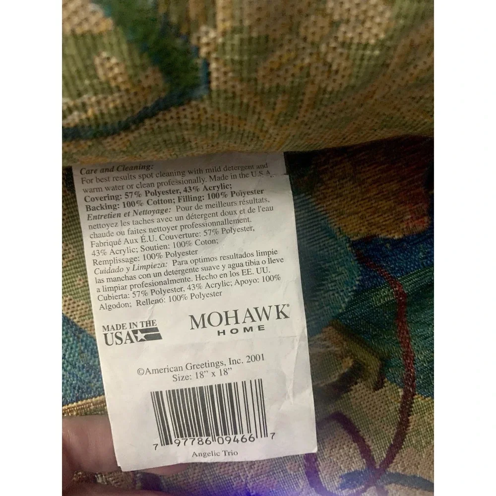 Mohawk 18x18 Angelic Trio Angels Tapestry Set of 2 Pillows‎